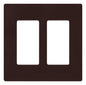Lutron Claro 2 Gang Decorator/Rocker Wallplate, Gloss, Gray (1-Pack) | CW-2-GR