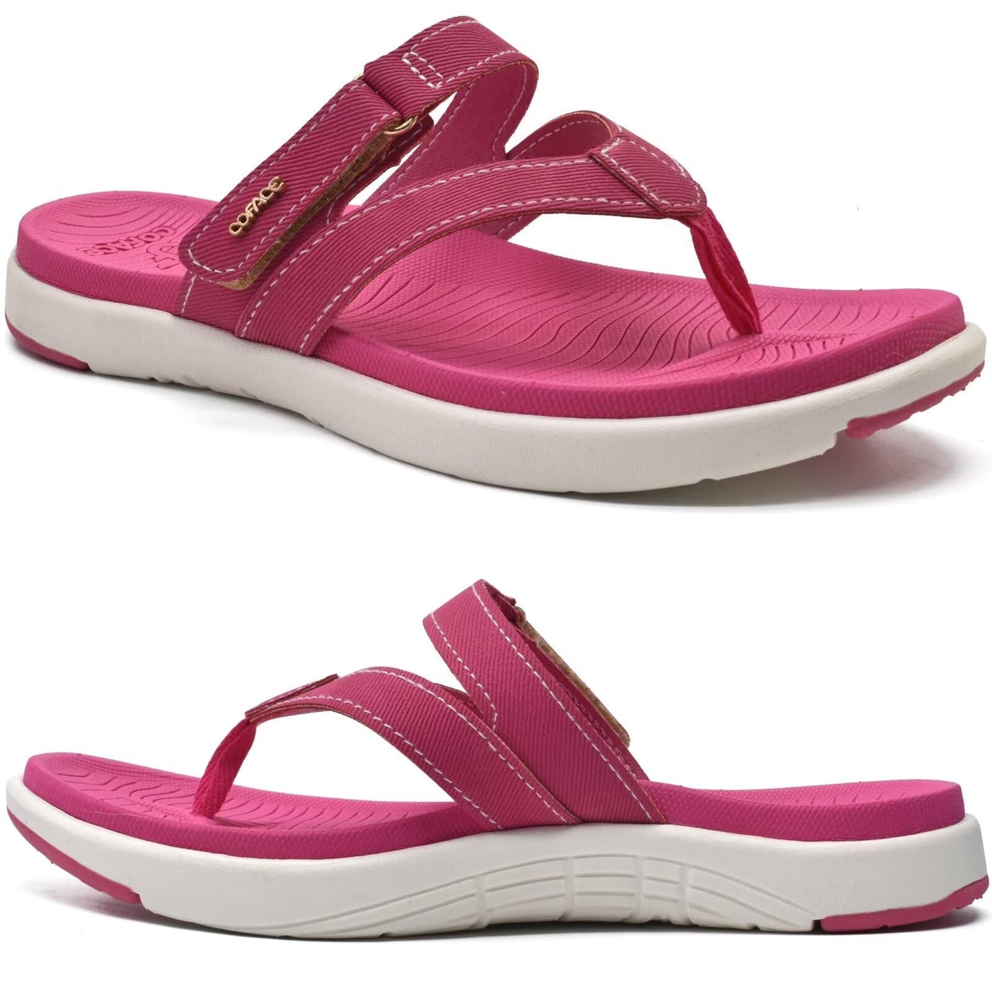 COFACE Womens Fashion Orthotic Flip Flops Ladies Slip On Lightweight Athletic Yoga Mat Cushion Thong Sandals With Comfortable Plantar Fasciitis Arch Support