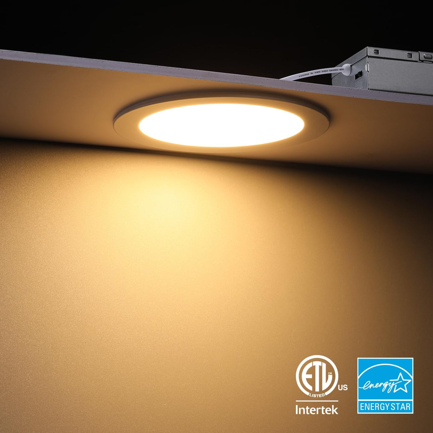 TORCHSTAR Basic Series 12-Pack 6 Inch Ultra-Thin LED Recessed Lighting with Junction Box, CRI90, Aluminum, 5000K Daylight, 5%-100% Dimmable Slim Recessed Downlight, 12W 1100LM, ETL and Energy Star