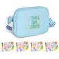 COSHAYSOO Pink Belt Bag Small Waist Fanny Pack Mini Crossbody Purse with Initial Preppy Letter Patch for Teen Girl Women Workout, Cross Body Chest Pouch Trending Birthday Gift Idea (S)