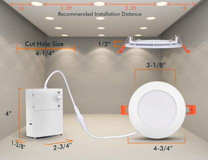 [6 Pack] CLOUDY BAY 4inch Smart WiFi LED Recessed Lights,RGBCW Color Changing Recessed Lighting,Compatible with Alexa and Google Home Assistant,10W 2700K-6500K,CRI90+ Wet Location,White Finish