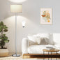 Modern Floor Lamp Simple Design with White Shade, Foot Pedal Switch, 60" Small Tall Lamps for Living Room Bedroom Office Dining Room Kitchen, Black Pole Lamp(Without Bulb)