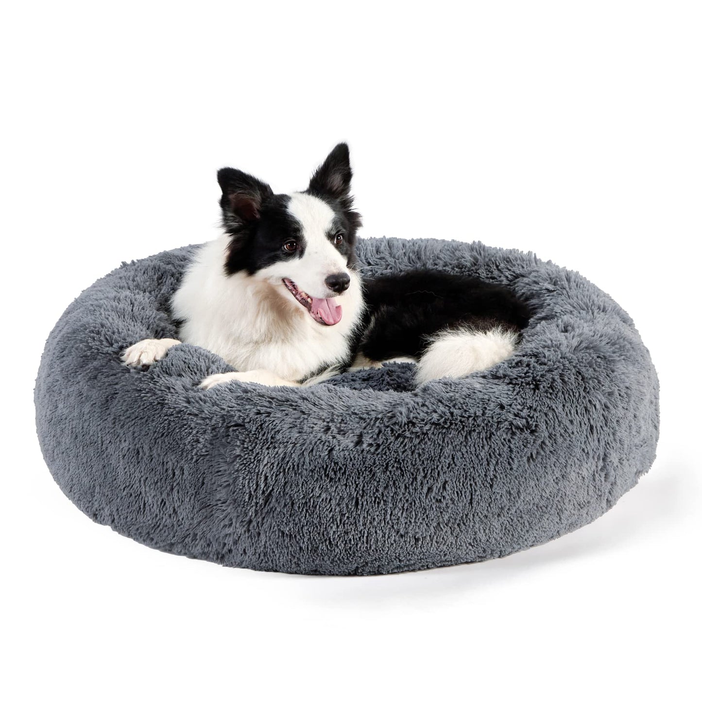 Bedsure Calming Cat Beds for Indoor Cats - Small Cat Bed Washable 20 inches, Anti-Slip Round Fluffy Plush Faux Fur Pet Bed, Fits up to 15 lbs Pets, Camel
