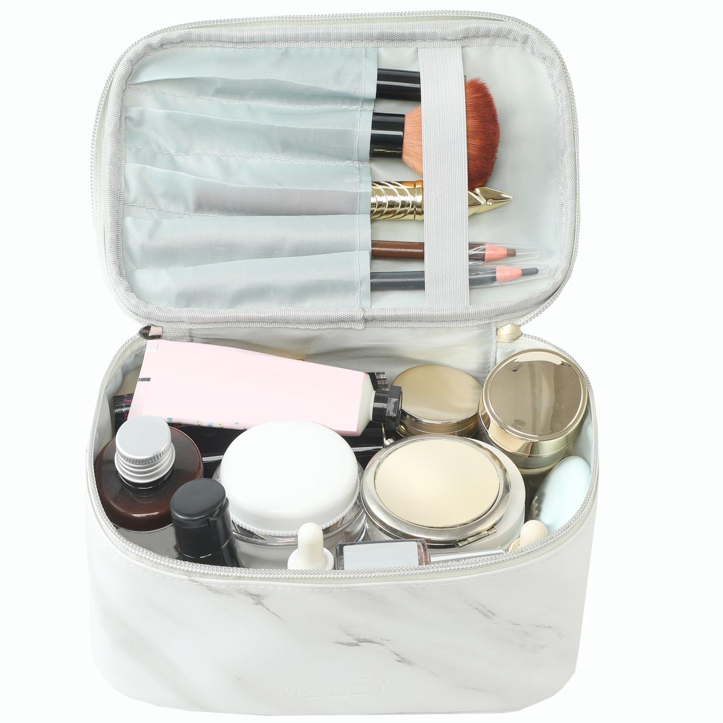 Meiyuuo Cute Makeup Bag Small Cosmetic Bags for Women Girls Gift for Teens Medium Pouch for Purse Essentials Toiletry Zip Pouch PU Waterproof Organizer Case (Cow Print)