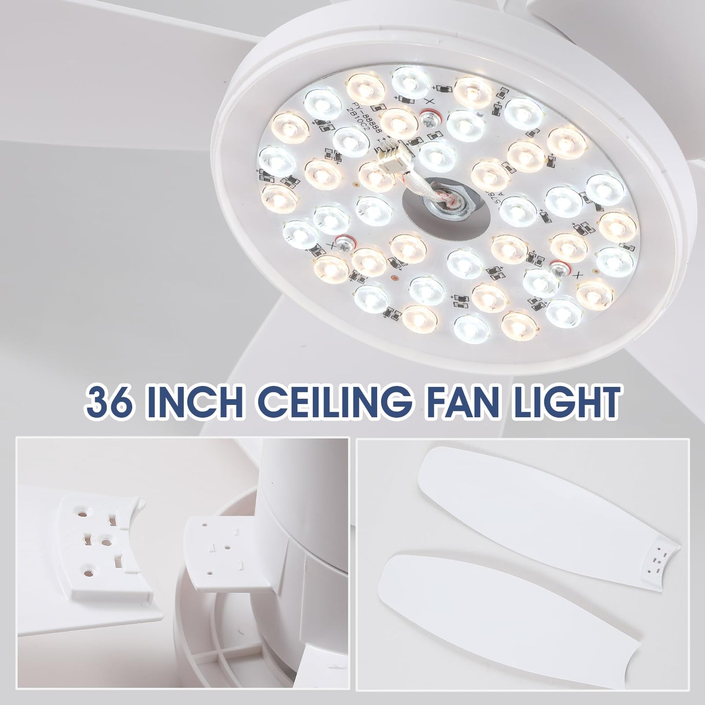 Ceiling Fans with Lights-36 Low Profile Ceiling Fan with Light and Remote/APP Control,Flush Mount,DC Reversible,LED Dimmable Blakc Ceiling Fans for Bedroom,Indoor/Outdoor Patio Use