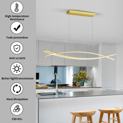 Modern LED Pendant Lights, 39in Chandelier Dimmable with Remote Control 3000k-6000K Adjustable Color Temperature, Aluminum Island Lighting Lamp Fixture for Kitchen, Dining Room, Billiard Room