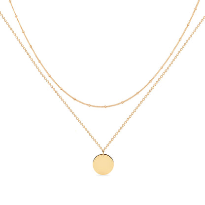 MEVECCO Layered Heart Necklace Pendant Handmade 18k Gold Plated Dainty Gold Choker Arrow Bar Layering Long Necklace for Women