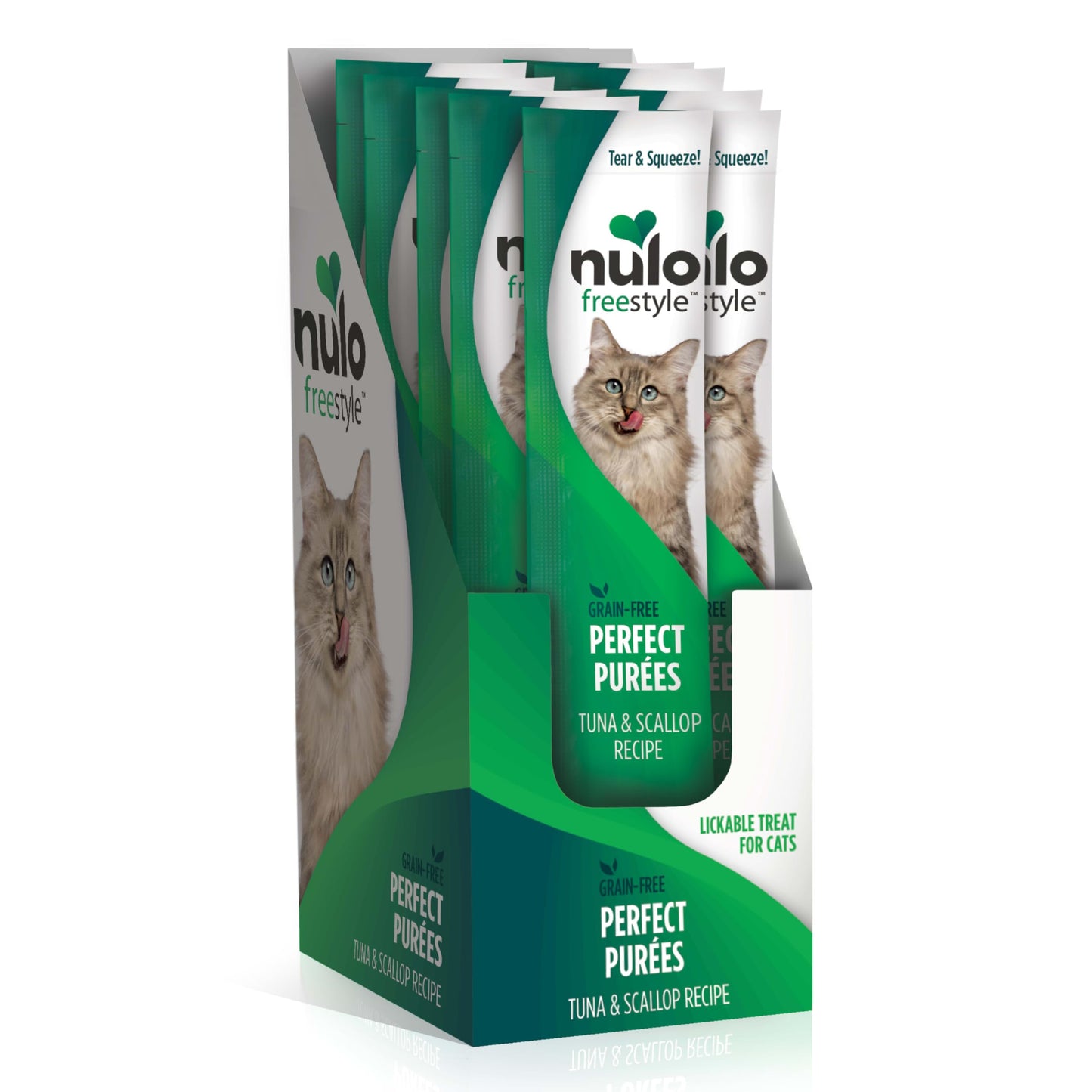 Nulo Freestyle Grain-Free Perfect Purees Premium Wet Cat Treats, Squeezable Meal Topper for Felines, High Moisture Content to Support Cat Hydration, 0.5 Ounce, Variety Pack
