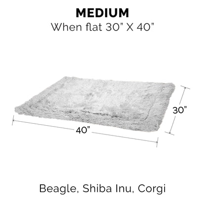Furhaven - Manta impermeable y lavable para perros y gatos de interior, hecha en piel sintética de pelo largo sintético y terciopelo en color madera, XL, gris niebla