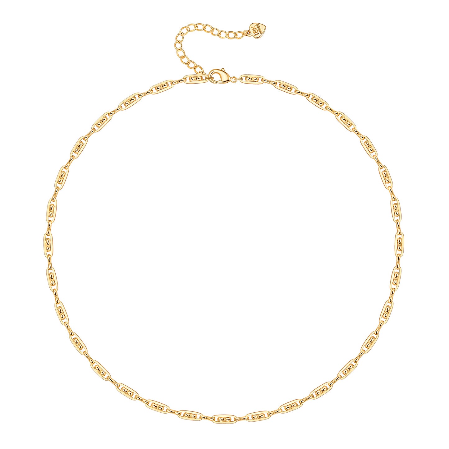 Aobei Pearl 18K Gold Paperclip Chain Choker Satellite Chain Biwa Pearl Pendant Necklace Dainty Jewelry for Women