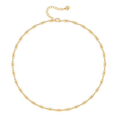 Aobei Pearl 18K Gold Paperclip Chain Choker Satellite Chain Biwa Pearl Pendant Necklace Dainty Jewelry for Women