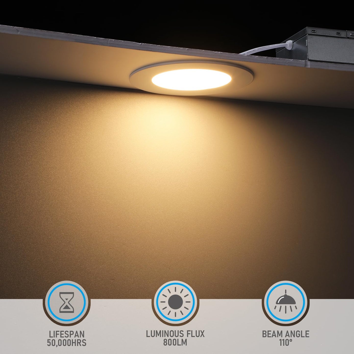 TORCHSTAR Basic Series 12-Pack 6 Inch Ultra-Thin LED Recessed Lighting with Junction Box, CRI90, Aluminum, 5000K Daylight, 5%-100% Dimmable Slim Recessed Downlight, 12W 1100LM, ETL and Energy Star