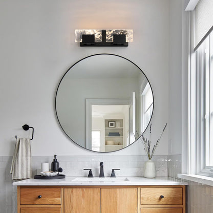 LED Bathroom Vanity Light: 24 inch Brushed Gold Acrylic Modern Lighting Fixtures - 3 Lights Contemporary Smoke Design Wall Lights Fixture Over Mirror 3000K