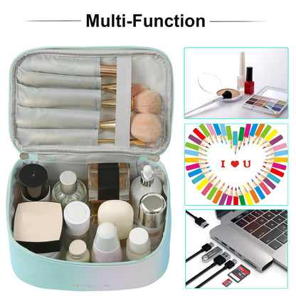 Meiyuuo Cute Makeup Bag Small Cosmetic Bags for Women Girls Gift for Teens Medium Pouch for Purse Essentials Toiletry Zip Pouch PU Waterproof Organizer Case (Cow Print)