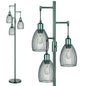 Dimmable Industrial Floor Lamps for Living Room, Gold Tree Standing Tall Lamps with 3 Elegant Teardrop Cage Head & 800 Lumens LED Bulbs for Bedroom Office