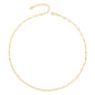 Aobei Pearl 18K Gold Paperclip Chain Choker Satellite Chain Biwa Pearl Pendant Necklace Dainty Jewelry for Women