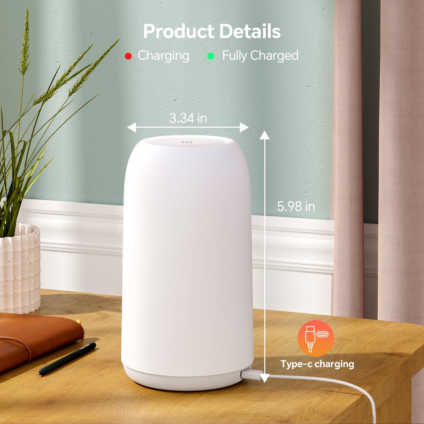 Touch Bedside Table Lamp, [Sleek Design & RGB Mode] 3 Way Dimmable Small Lamp for Bedroom, LED Lamp with Warm White Lights, Multi-Color Smart Nightstand Lamp for for Living Room Home Gifts
