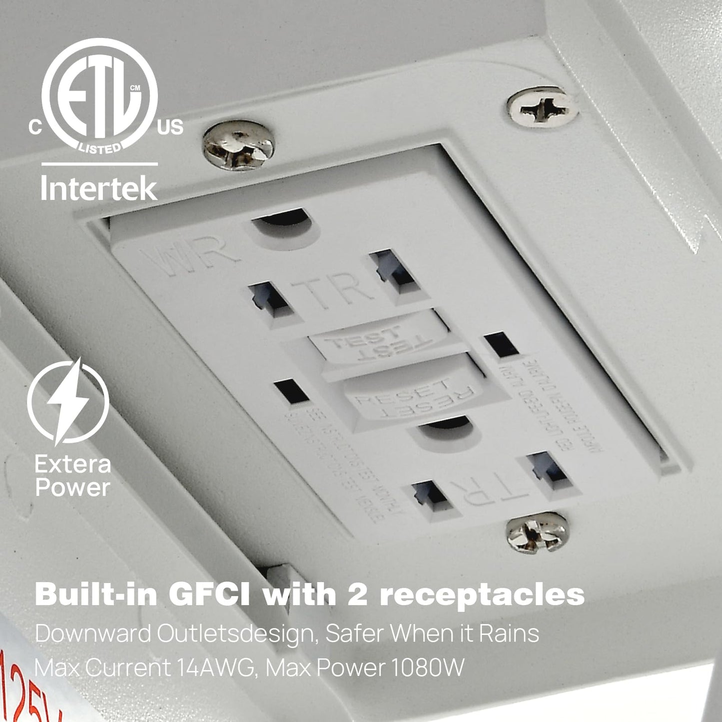 Dusk to Dawn Porch Lights with GFCI Outlets Waterproof Outdoor Wall Lights Exterior Lighting Fixtures Modern Outside Lights Wall Mount for House Patio Garage,Black,11.8''H,1PC
