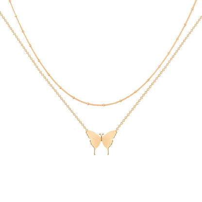 MEVECCO Layered Heart Necklace Pendant Handmade 18k Gold Plated Dainty Gold Choker Arrow Bar Layering Long Necklace for Women