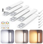 12" Thin Motion-Activated Under Cabinet Lighting, Aluminum Alloy Under Counter Lights for Kitchen, 3-Color-Temps Magnetic Closet Lights, Rechargeable Motion Sensor Light Indoor (4Pack, Silver)