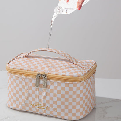 Meiyuuo Cute Makeup Bag Small Cosmetic Bags for Women Girls Gift for Teens Medium Pouch for Purse Essentials Toiletry Zip Pouch PU Waterproof Organizer Case (Cow Print)