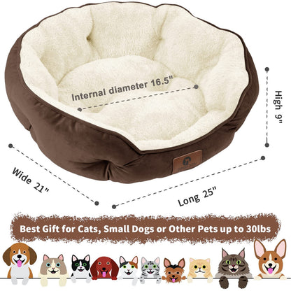 Asvin Small Dog Bed for Small Dogs, Cat Beds for Indoor Cats, Pet Bed for Puppy and Kitty, Extra Soft & Machine Washable with Anti-Slip & Water-Resistant Oxford Bottom, Grey, 20 inches