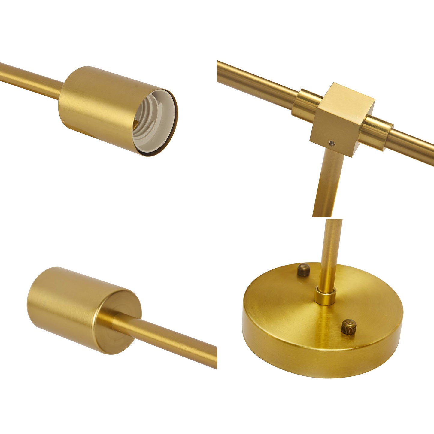 2 Lights Bathroom Wall Sconce Vanity Modern Industrial Wall Lamp Pole Wall Mount Lighting Fixture（Gold/Black Color）