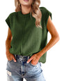 Womens Cap Sleeve Tops 2025 Trendy Tank Top Loose Knit Sweater Vests Cute Shirts Outfits Spring Fall Summer Tops