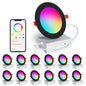 Smart Recessed Lighting 4 Inch RGBCW Color Changing 12W LED Downlight with Junction Box,1000 Lumen Recessed Ceiling Light Compatible with Alexa,Dimmable by Bluetooth Control -12Pack