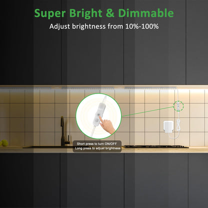 Maylit Under Cabinet Lights Plug in, 3 Pcs 12 Inch Ultra Thin Under Cabinet Lighting, Super Bright Daylight White Under Counter Lights for Kitchen, Dimmable Light for Cabinet, Counter, Workbench, Desk