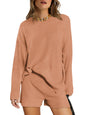 XIEERDUO Womens Sweater Sets 2 Piece Outfits Shorts Athleisure Lounge Wear Fall Fashion 2024