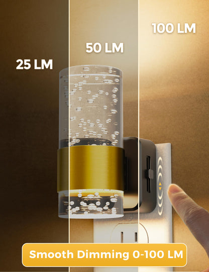 Night Lights Plug into Wall, Soft Light LED Night Light with Adjustable Brightness, Plug in Night Light with Auto Light Sensor, Wall Sconce-Style Design Night Light for Bathroom,Hallway, 2 Pack