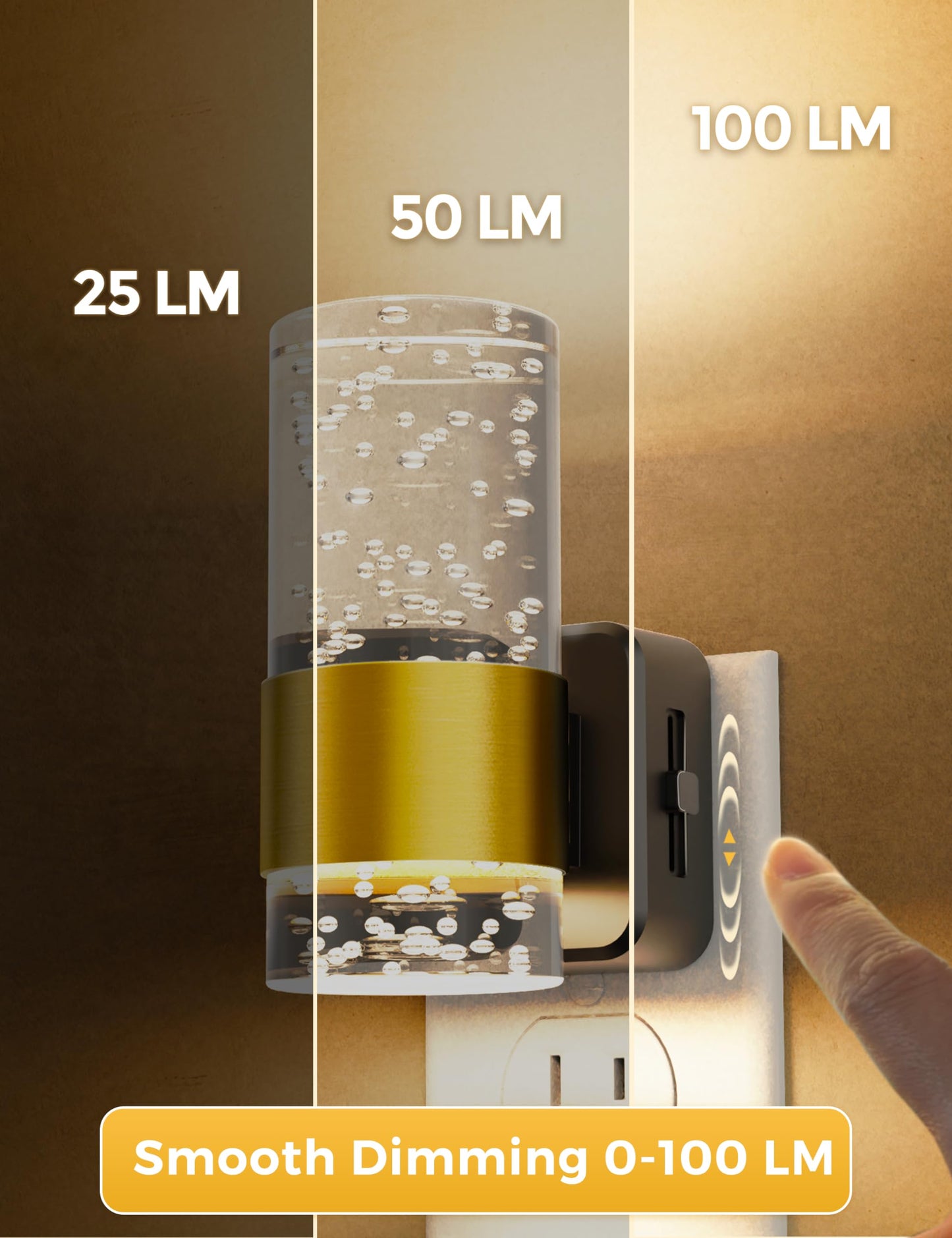 Night Lights Plug into Wall, Soft Light LED Night Light with Adjustable Brightness, Plug in Night Light with Auto Light Sensor, Wall Sconce-Style Design Night Light for Bathroom,Hallway, 2 Pack