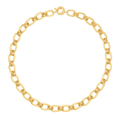 Aobei Pearl 18K Gold Paperclip Chain Choker Satellite Chain Biwa Pearl Pendant Necklace Dainty Jewelry for Women
