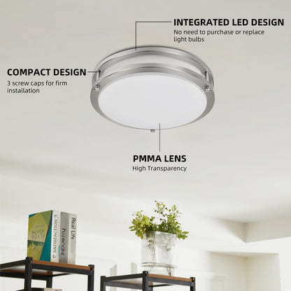 13 inch Flush Mount LED Ceiling Light Fixture, 2700K/3000K/3500K/4000K/5000K Adjustable Ceiling Lights, Oil Rubbed Bronze Saturn Dimmable Lighting for Hallway Bathroom Kitchen or Stairwell, ETL Listed