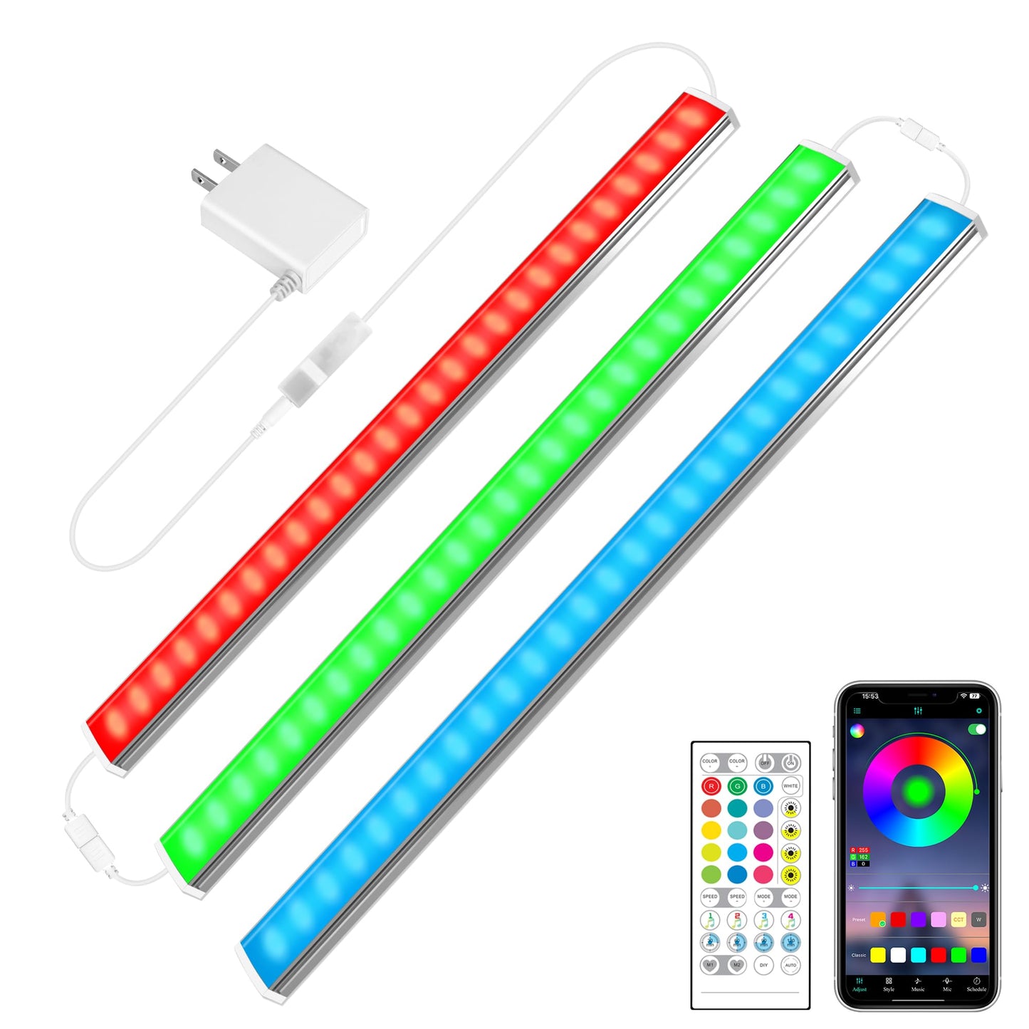 Maylit Under Cabinet Lights Plug in, 3 Pcs 12 Inch Ultra Thin Under Cabinet Lighting, Super Bright Daylight White Under Counter Lights for Kitchen, Dimmable Light for Cabinet, Counter, Workbench, Desk