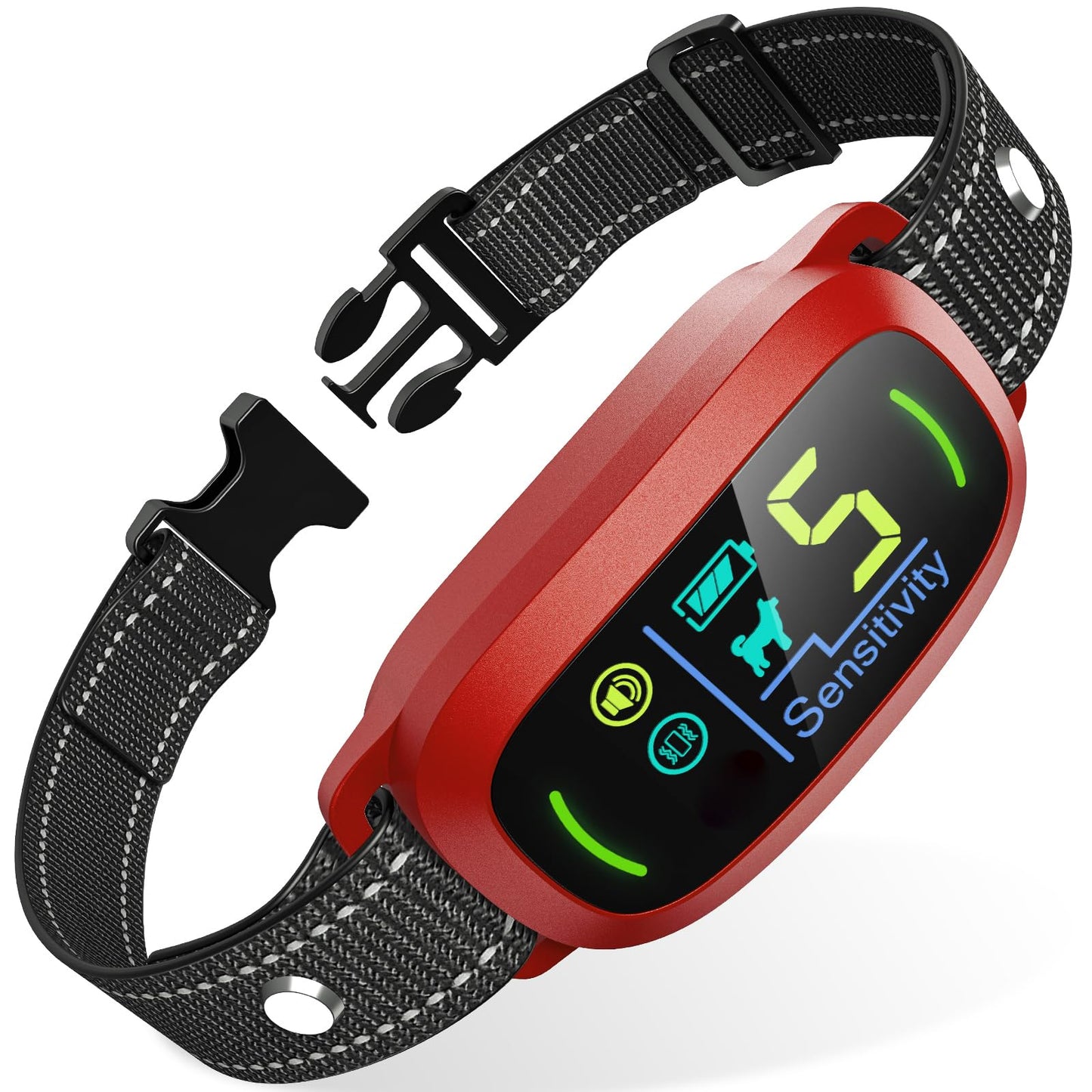 Dog Bark Collar for Large Medium Small Dogs, Rechargeable Smart Bark Collar, Anti Barking Training Collar with 5 Adjustable Sensitivity Beep Vibration (Black)