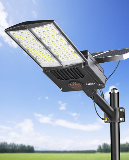 JAYNLT Y-12000W Solar Street Lights Outdoor,6500K High Lumen Solar Parking Lot Lights Commercial, Large Split Type Solar Flood Lights with Remote Control,Solar Security Lights for Yard,Driveway
