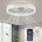 20‘’ Ceiling Fan with Light, Upgraded Low Profile Fan, Flush Mount Ceiling Fan, 6 Speeds, Dimmable LED, App & Remote Control, Quiet DC Motor, for Bedroom, Living Room, F115 White