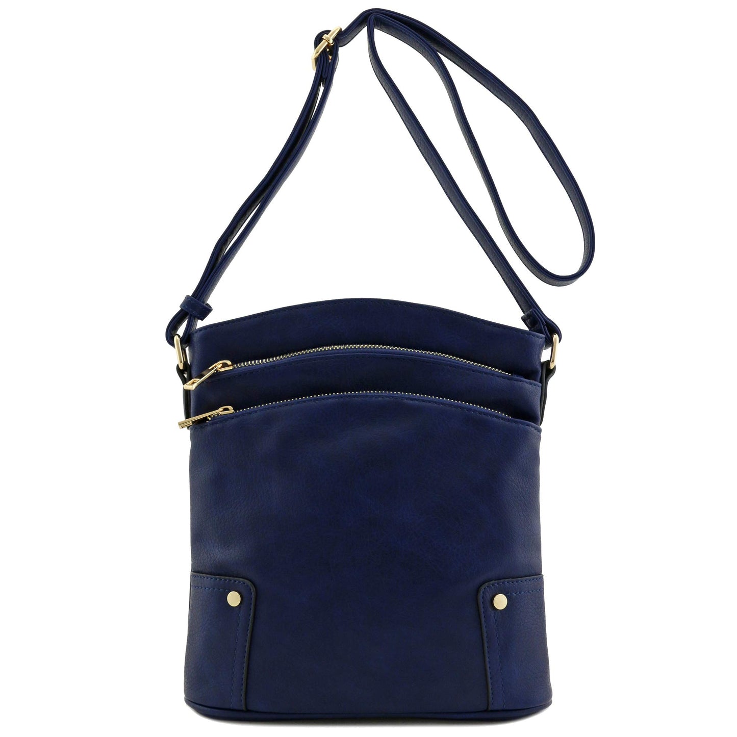 ALYSSA Triple Zip Pocket Large Crossbody Bag