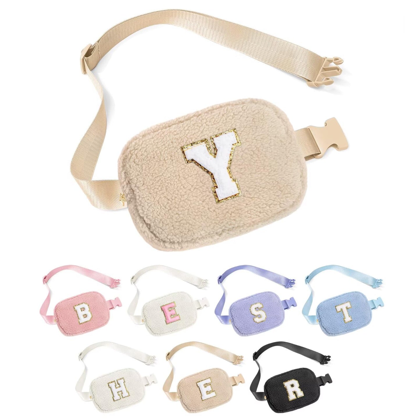 YOOLIFE Easter Gifts for Girls Kids Basket Stuffers - Birthday Gifts for Girls Daughter Sister Friends, Initial Crossbody Bag Belt Bag Fanny Pack for Women, Pink A