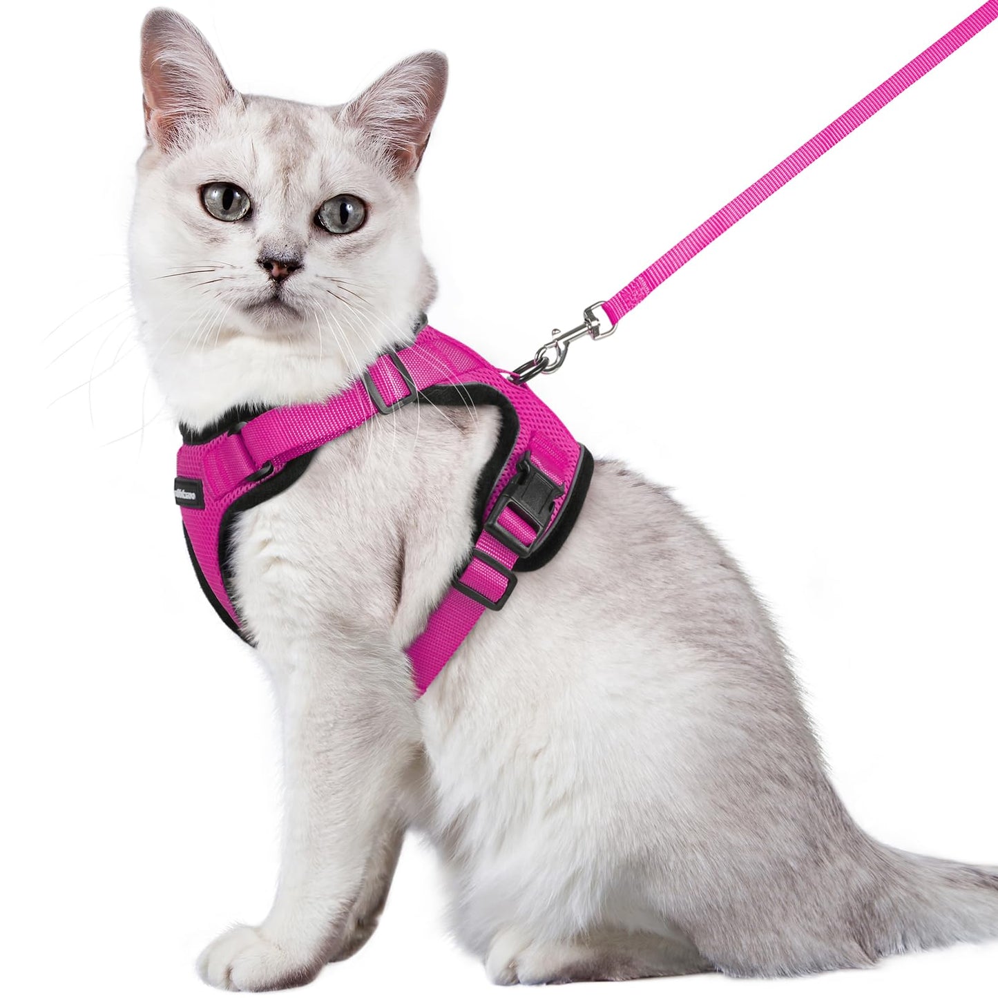 rabbitgoo Cat Harness and Leash for Walking, Escape Proof Soft Adjustable Vest Harnesses for Cats, Easy Control Breathable Reflective Strips Jacket, Black, XS