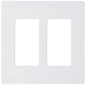 Lutron Claro 2 Gang Decorator/Rocker Wallplate, Gloss, Gray (1-Pack) | CW-2-GR