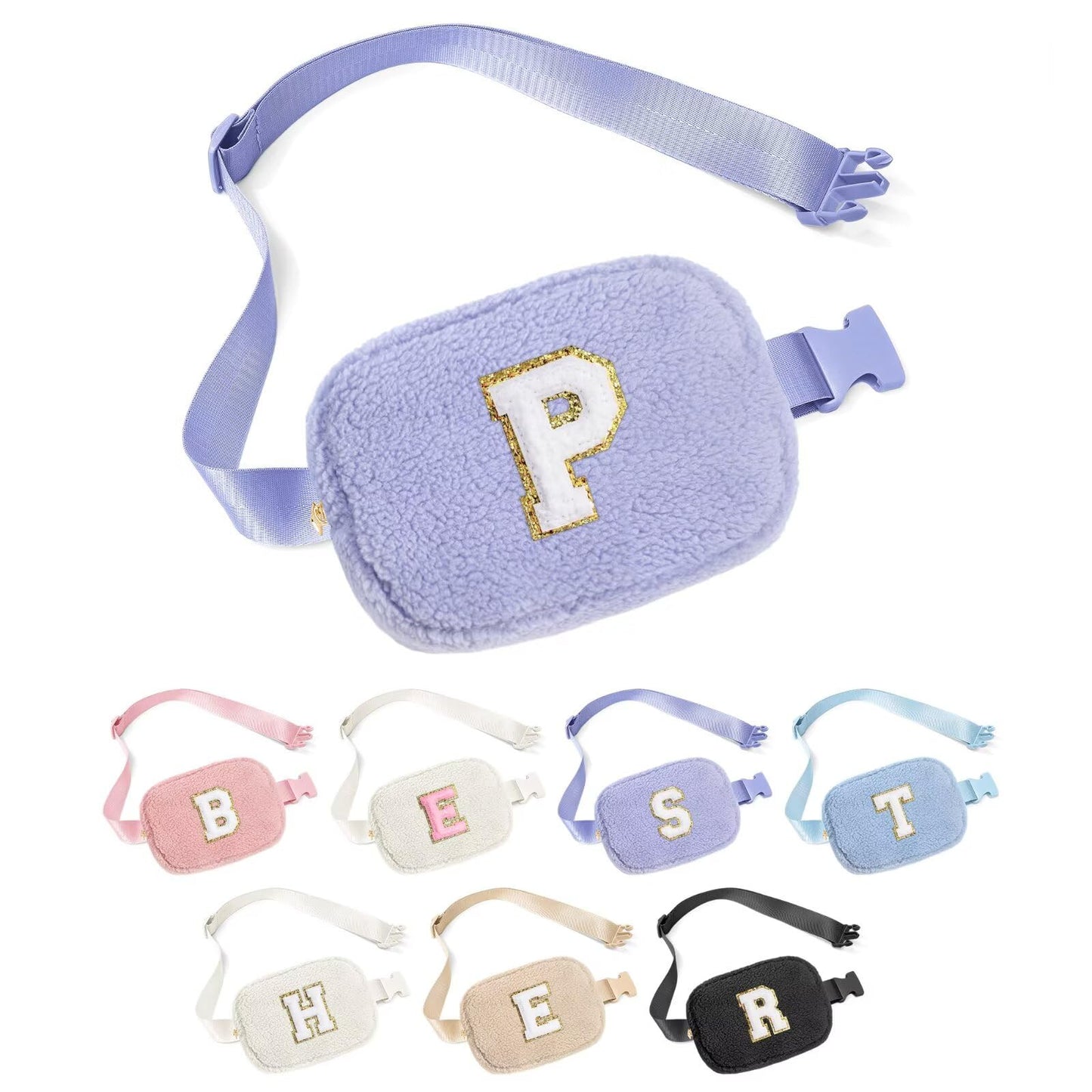 YOOLIFE Easter Gifts for Girls Kids Basket Stuffers - Birthday Gifts for Girls Daughter Sister Friends, Initial Crossbody Bag Belt Bag Fanny Pack for Women, Pink A