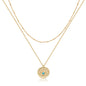 MEVECCO Layered Heart Necklace Pendant Handmade 18k Gold Plated Dainty Gold Choker Arrow Bar Layering Long Necklace for Women