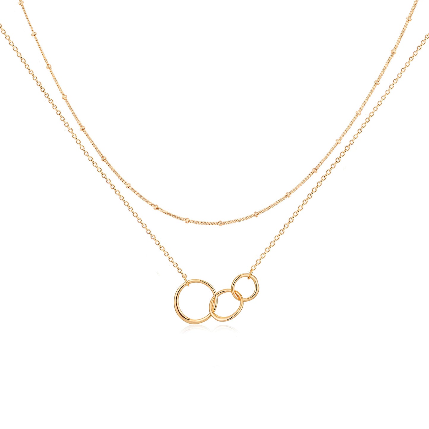 MEVECCO Layered Heart Necklace Pendant Handmade 18k Gold Plated Dainty Gold Choker Arrow Bar Layering Long Necklace for Women