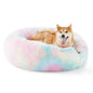 Bedsure Calming Cat Beds for Indoor Cats - Small Cat Bed Washable 20 inches, Anti-Slip Round Fluffy Plush Faux Fur Pet Bed, Fits up to 15 lbs Pets, Camel
