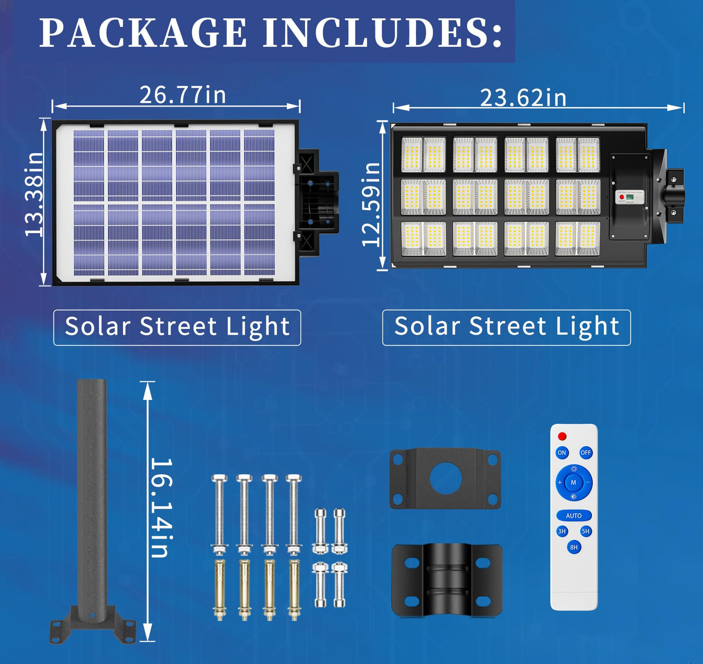 JAYNLT Y-7200W Solar Street Lights Outdoor,680000LM 6500K High Lumen Solar Parking Lot Lights Commercial, Dusk to Dawn Solar Security Flood Lights with Motion Sensor for Parking Lot,Garage,Stadium