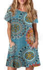 Alaster Women’s Casual Summer T Shirt Dress Loose Short Sleeve Tunic Dress with Pocket for Women