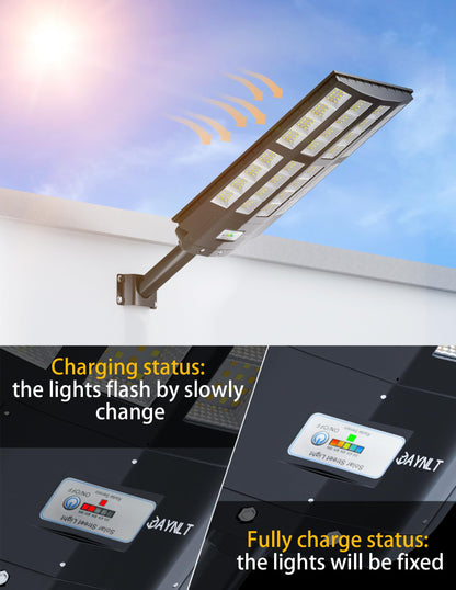JAYNLT Y-7200W Solar Street Lights Outdoor,680000LM 6500K High Lumen Solar Parking Lot Lights Commercial, Dusk to Dawn Solar Security Flood Lights with Motion Sensor for Parking Lot,Garage,Stadium